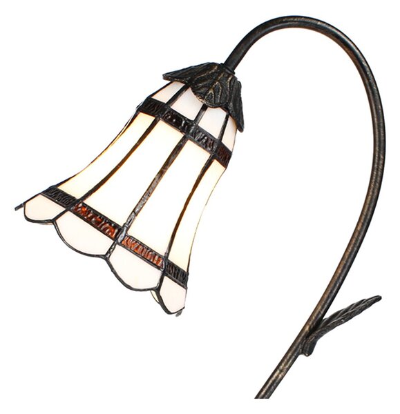 Stolní Tiffany lampa hnědé pruhy BrownLine - 30*17*48 cm E14/max 1*25W - Clayre & Eef