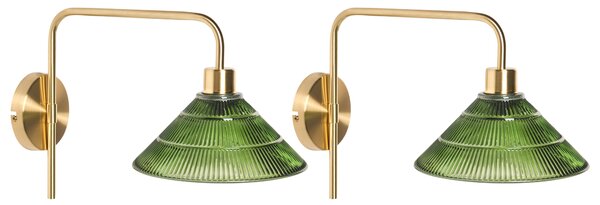 Sada 2 nástěnných lamp SUMPUL Zlatá Kov
