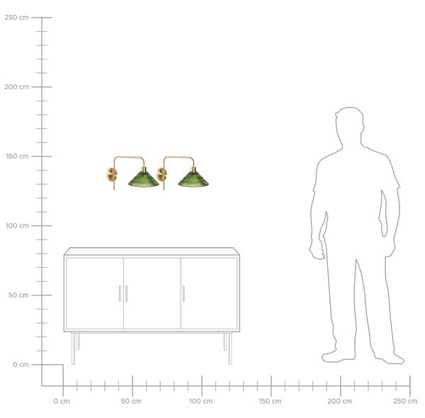 Sada 2 nástěnných lamp SUMPUL Zlatá Kov