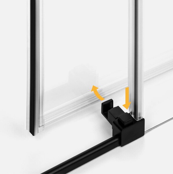 New Trendy Prime Black sprchové dveře 150 cm posuvné černá matný/průhledné sklo D-0327A