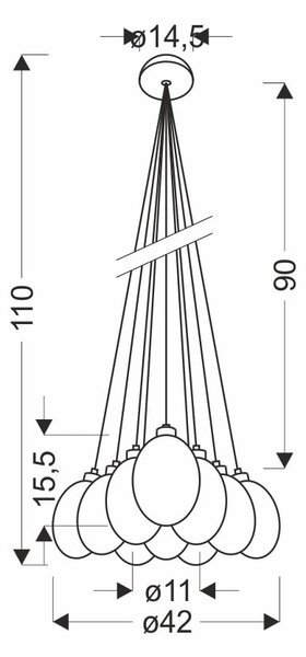 Candellux Lukka závěsné svítidlo x10 W vícebarevná 50110223