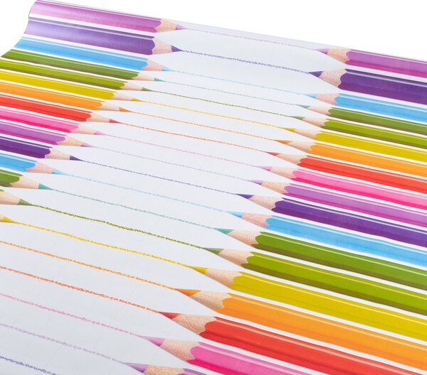 Dětský PVC ubrus Barevné pastelky PV-040 - metráž š. 140 cm