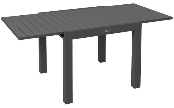 Zahradní stůl Outsunny pro 6 osob - rozkládací stůl na balkon s nosností až 70 kg - Hliník, šedý 81/162 x 80 x 75 cm | Aosom