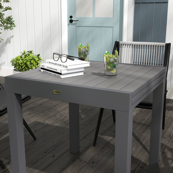 Zahradní stůl Outsunny pro 6 osob - rozkládací stůl na balkon s nosností až 70 kg - Hliník, šedý 81/162 x 80 x 75 cm | Aosom