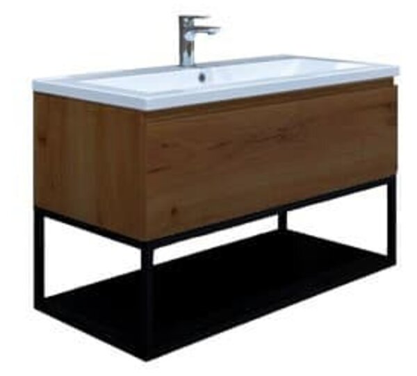 Koupelnová skříňka s umyvadlem SAT B-Way 99x30x45 cm ořech mat BWAY100NUTU