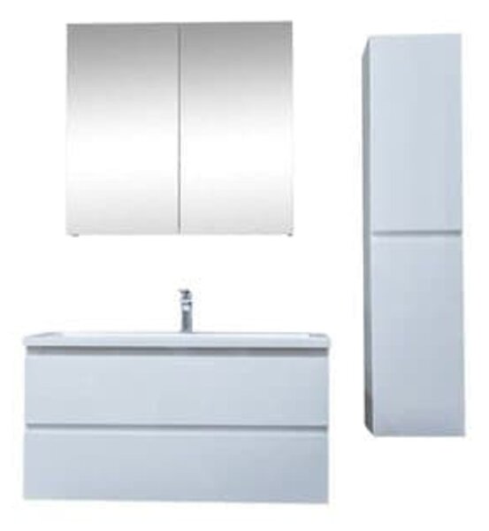 Koupelnová skříňka s umyvadlem SAT B-Way 99x50x45 cm bílá lesk KSETBWAY19