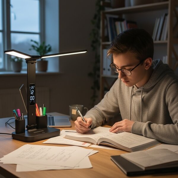 LED Stm. nabíjecí stolní lampa NOBLITE P LED/5W/5V 3000/4000/6000K 2200mAh černá