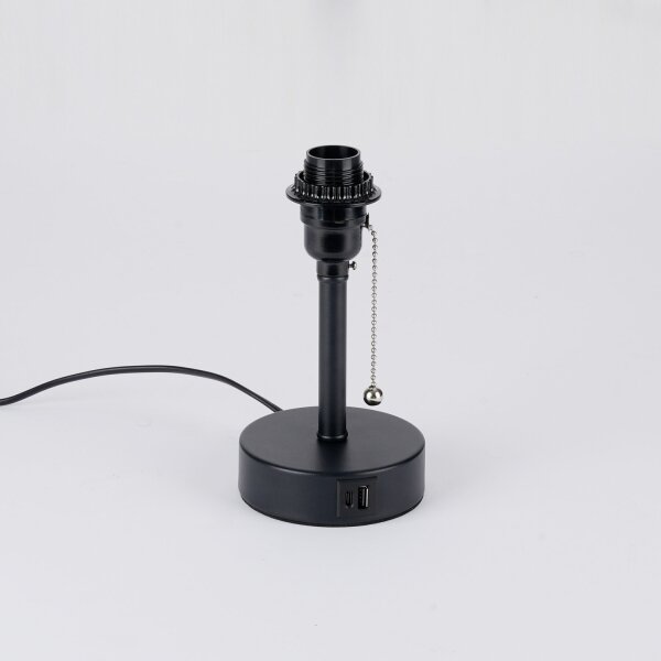 Brilagi - Stolní lampa s USB portem TABLON 1xE27/25W/230V černá/krémová