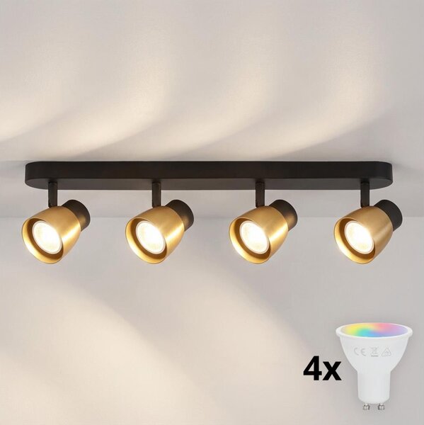 Brilagi - LED RGBW Stmívatelné bodové svítidlo NUGGET 4xGU10/4,8W/230V černá/zlatá