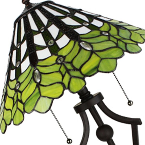 Zelená stolní lampa Tiffany Greena - Ø 41*62 cm E27/max 2*60W - Clayre & Eef