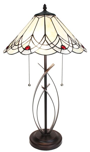 Stolní lampa Tiffany Red Dot - 39x69 cm E27/max 2x60W