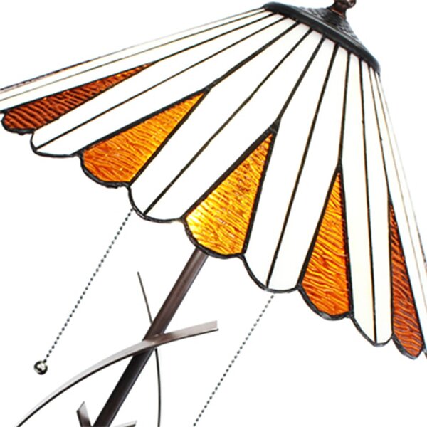 Béžovo-hnědá stolní lampa Tiffany Owa - Ø 41*69 cm E27/max 2*60W - Clayre & Eef