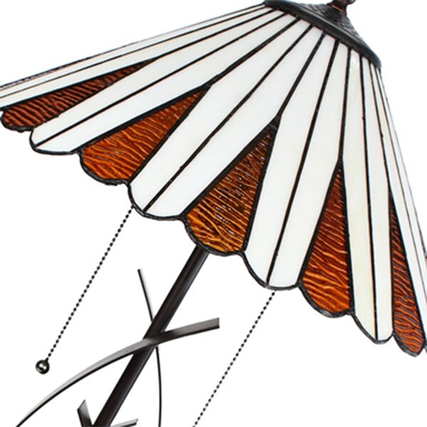 Béžovo-hnědá stolní lampa Tiffany Owa - Ø 41*69 cm E27/max 2*60W - Clayre & Eef