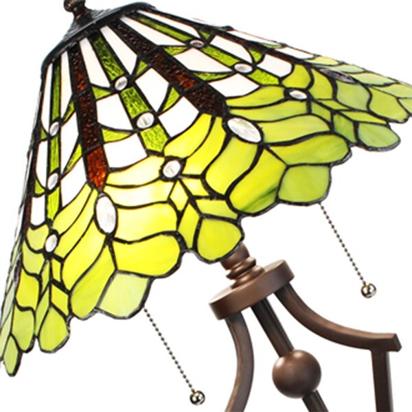 Zelená stolní lampa Tiffany Greena - Ø 41*62 cm E27/max 2*60W - Clayre & Eef