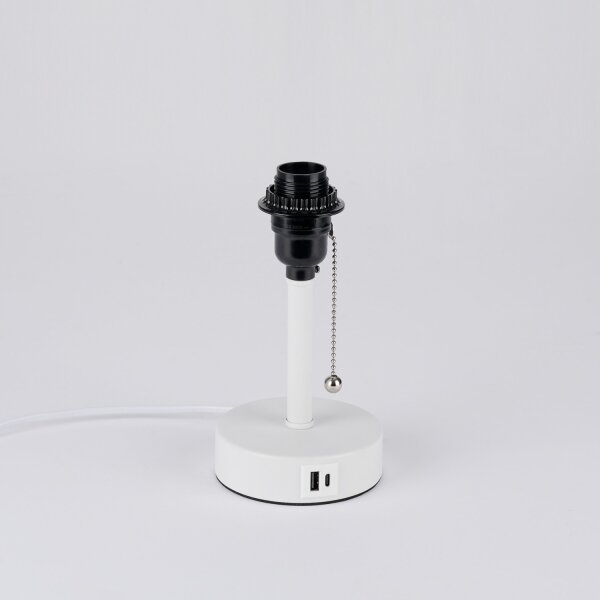 Brilagi - Stolní lampa s USB portem TABLON 1xE27/25W/230V bílá/krémová