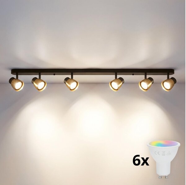 Brilagi - LED RGBW Stmívatelné bodové svítidlo NUGGET 6xGU10/6W/230V černá/zlatá