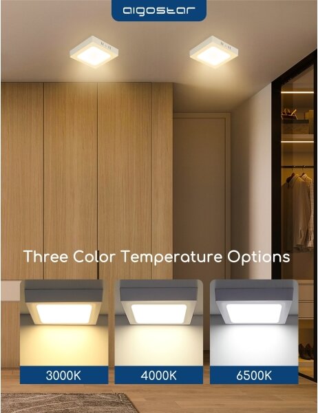 Aigostar - LED Stropní přisazené svítidlo LED/18W/230V 3000K 22,6x22,6 cm bílá