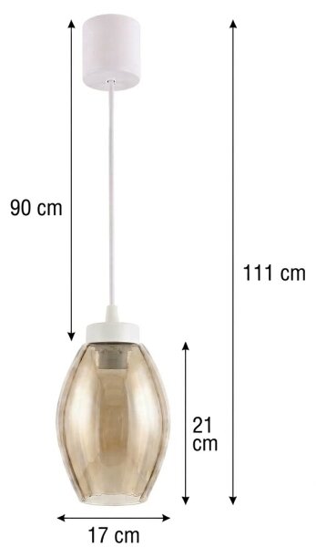 Brilagi - LED Lustr na lanku R GLASS 1xE27/60W/230V pr. 17 cm bílá/kouř béžová