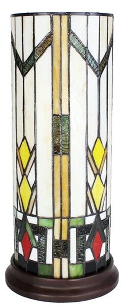 Válcová stolní lampa Tiffany - Ø 18*40 cm E14/max 1*25W - Clayre & Eef