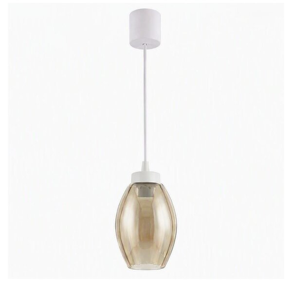 Brilagi - LED Lustr na lanku R GLASS 1xE27/60W/230V pr. 17 cm bílá/kouř béžová