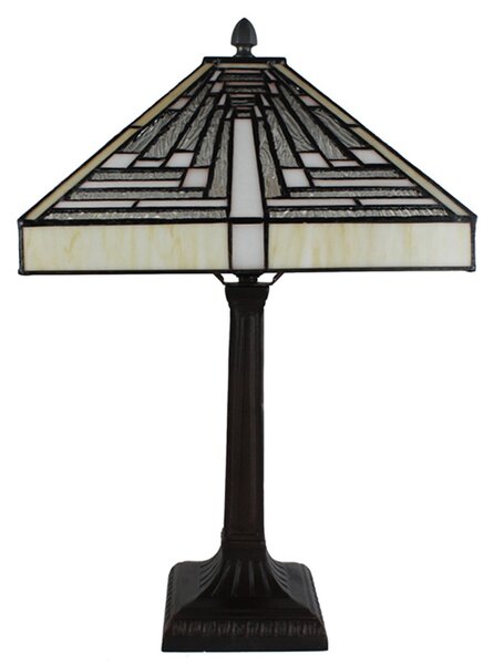 Pyramidová stolní lampa Tiffany Ova - 31*31*48 cm E27/max 1*60W - Clayre & Eef