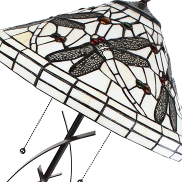 Stolní lampa Tiffany White Dragonfly - 41x69 cm E27/max 2x40W - Clayre & Eef