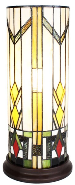 Válcová stolní lampa Tiffany - Ø 18*40 cm E14/max 1*25W - Clayre & Eef