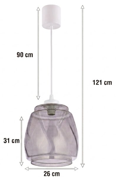 Brilagi - LED Lustr na lanku RETRO GLASS 1xE27/60W/230V pr. 26 cm bílá/kouř šedá