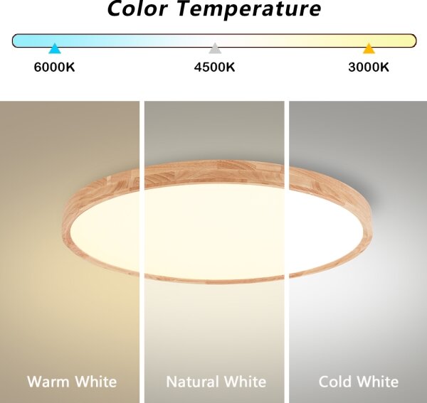Brilagi - LED Stropní svítidlo WOODROUND LED/40W/230V 3000/4000/6000K pr. 60 cm