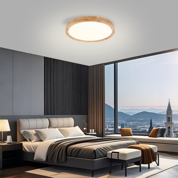 Brilagi - LED Stropní svítidlo WOODROUND LED/30W/230V 3000/4000/6000K pr. 40 cm