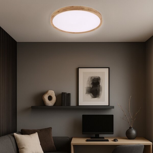 Brilagi - LED Stropní svítidlo WOODROUND LED/40W/230V 3000/4000/6000K pr. 60 cm