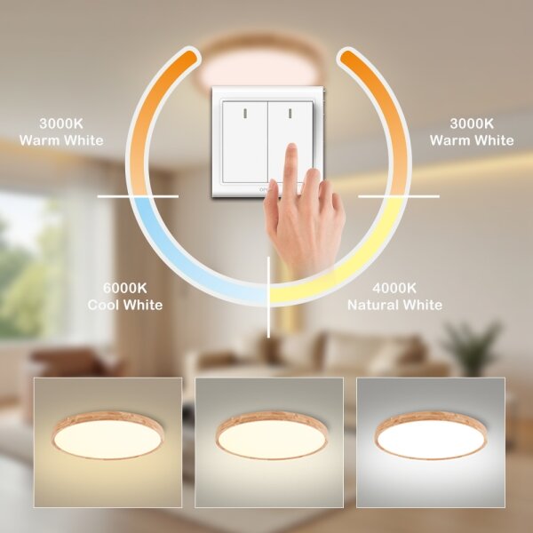 Brilagi - LED Stropní svítidlo WOODROUND LED/40W/230V 3000/4000/6000K pr. 60 cm