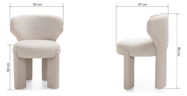 Hector Jídelní designová židle Elaine boucle krémová