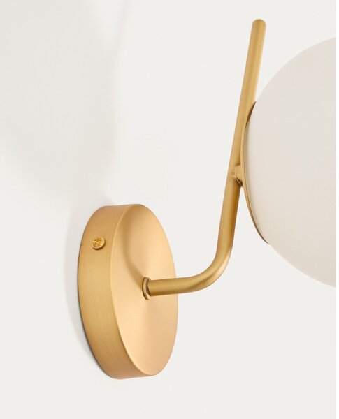 Bílé/ve zlaté barvě kovové nástěnné svítidlo ø 15 cm Brisia – Kave Home