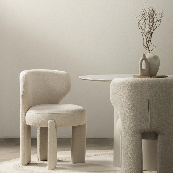 Hector Jídelní designová židle Elaine boucle krémová