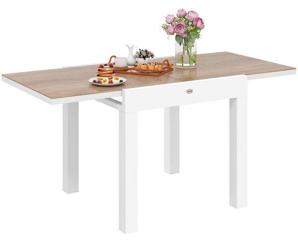 Rozkládací zahradní stůl Outsunny 80/160x80x75 cm, obdélníkový stůl pro 4-6 osob s hliníkovým rámem a PSPC vrchní deskou, na terasu, balkon a venkovní
