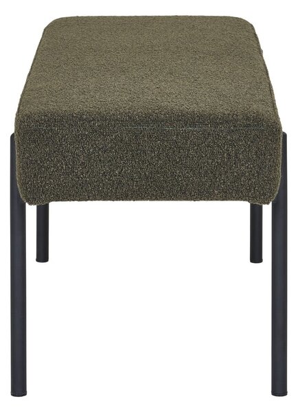 Tmavě zelená lavice z textilie bouclé Swindon – House Nordic