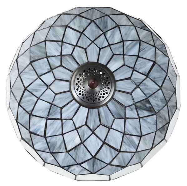 Bílo-šedá stolní lampa Tiffany Paulette - Ø 40*58 cm E27/ 2*60W - Clayre & Eef