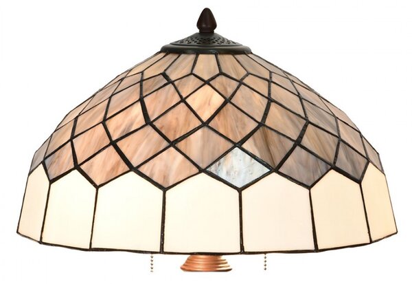 Bílo-šedá stolní lampa Tiffany Paulette - Ø 40*58 cm E27/ 2*60W - Clayre & Eef