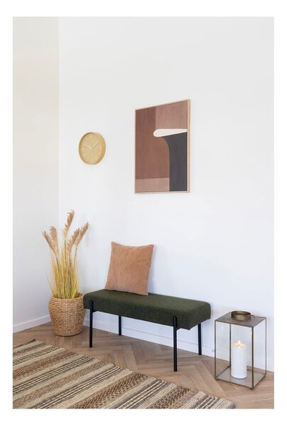 Tmavě zelená lavice z textilie bouclé Swindon – House Nordic