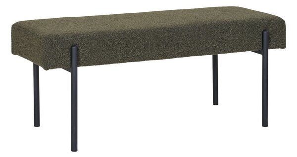 Tmavě zelená lavice z textilie bouclé Swindon – House Nordic