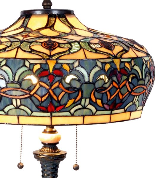 Modrá stolní Tiffany lampa Maesinet - Ø 47*71 cm E27/max 2*60W - Clayre & Eef