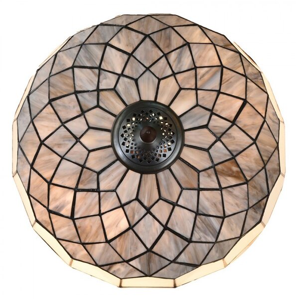 Bílo-šedá stolní lampa Tiffany Paulette - Ø 40*58 cm E27/ 2*60W - Clayre & Eef
