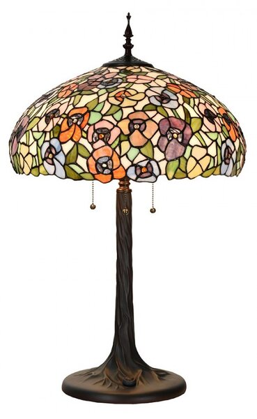 Barevná stolní lampa Tiffany Flower Color Garden - Ø 46*72cm - Clayre & Eef