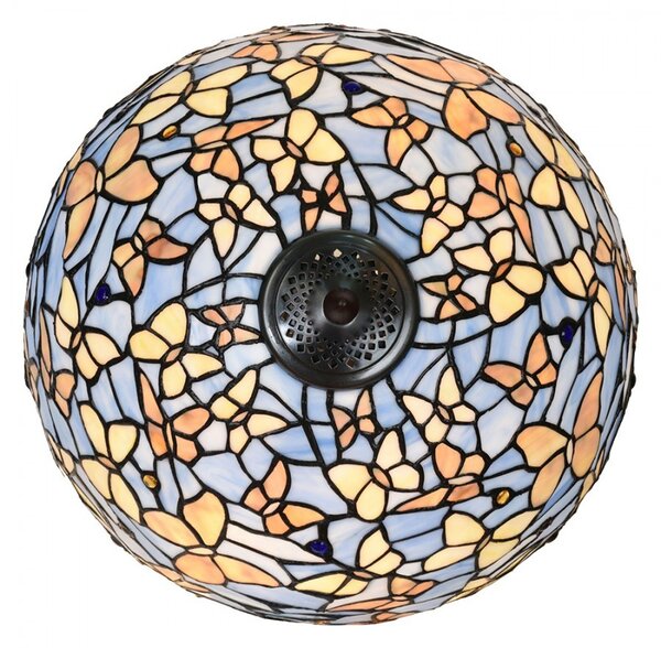 Modrá stolní lampa Tiffany Butterflies - Ø 40*60 cm - Clayre & Eef