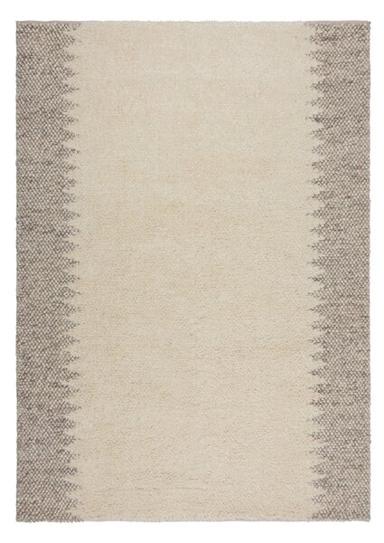 Krémový ručně tkaný koberec s příměsí vlny 160x230 cm Minerals Border – Flair Rugs