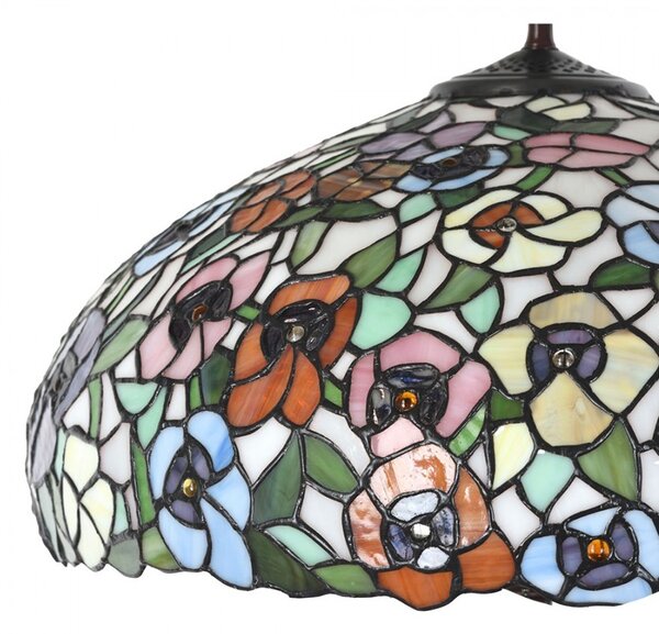 Barevná stolní lampa Tiffany Flower Color Garden - Ø 46*72cm - Clayre & Eef