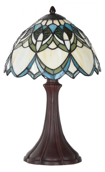 Béžovo-hnědá stolní lampa Tiffany Delafosse - Ø 25*42 cm E14/ 1*40W - Clayre & Eef