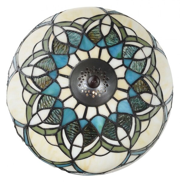 Béžovo-hnědá stolní lampa Tiffany Delafosse - Ø 25*42 cm E14/ 1*40W - Clayre & Eef