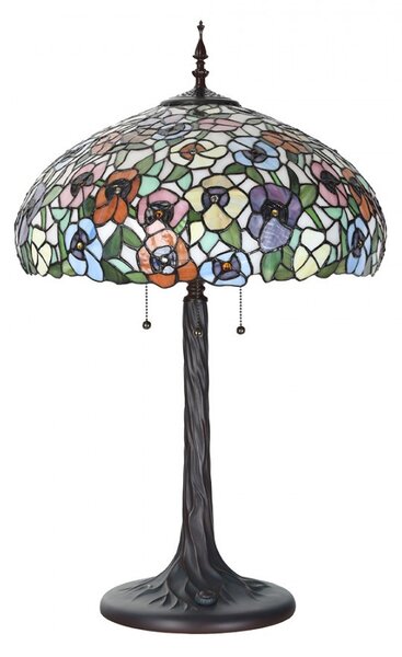 Barevná stolní lampa Tiffany Flower Color Garden - Ø 46*72cm - Clayre & Eef